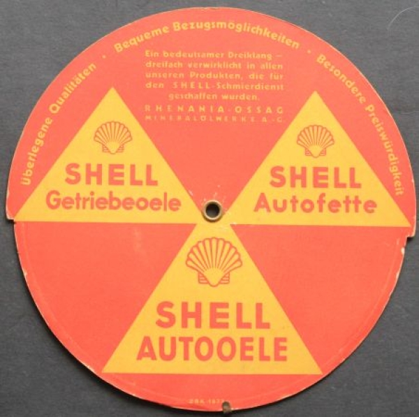 Shell Autooil 1928 Rhenania Ossag "Shell-Berater bei Motorstoerungen" Advertising-Turntable (7719)